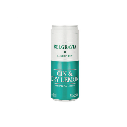 Belgravia Gin & Dry Lemon 440ml Can