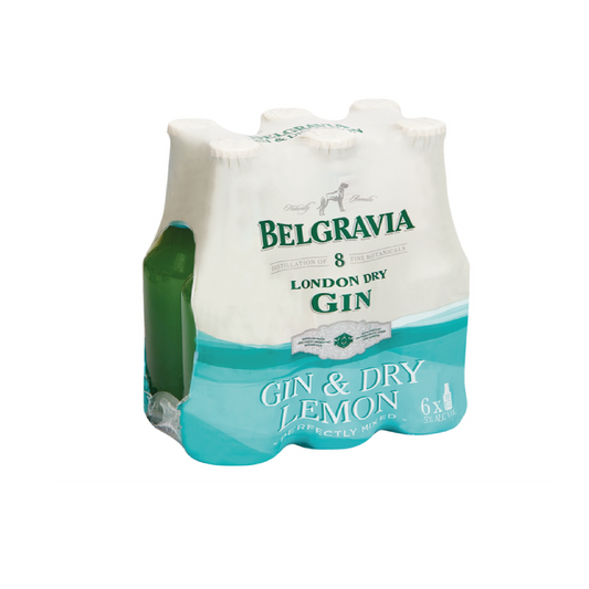 Belgravia Gin & Dry Lemon 330ml Bottles - 6 Pack