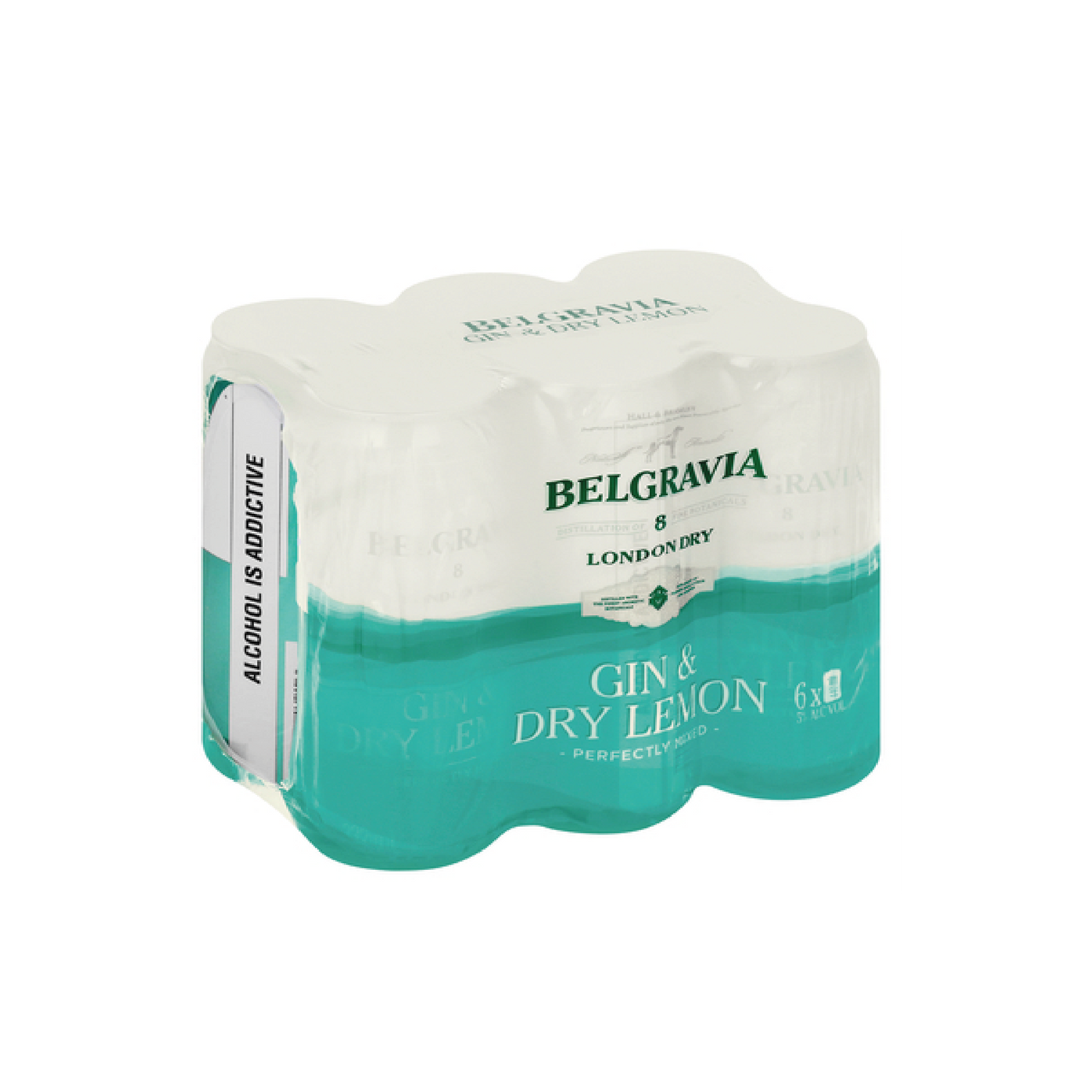 Belgravia Gin & Dry Lemon 440ml Cans - 6 Pack