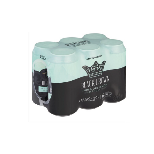 Black Crown Dry Lemon & Marula 440ml Can - 6 Pack