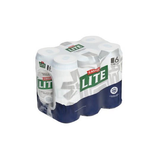 Castle Lite 500ml Can - 6 Pack