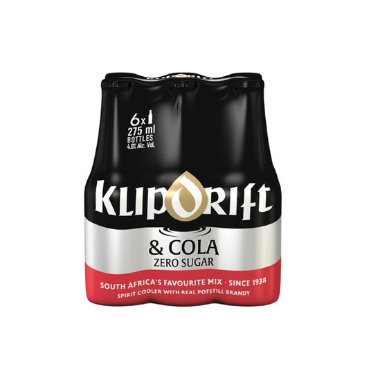 Klipdrift & Cola 275ml Bottle - 6 Pack
