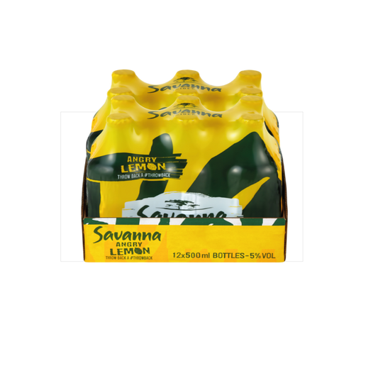 Savanna Angry Lemon 500ml Bottle - Case