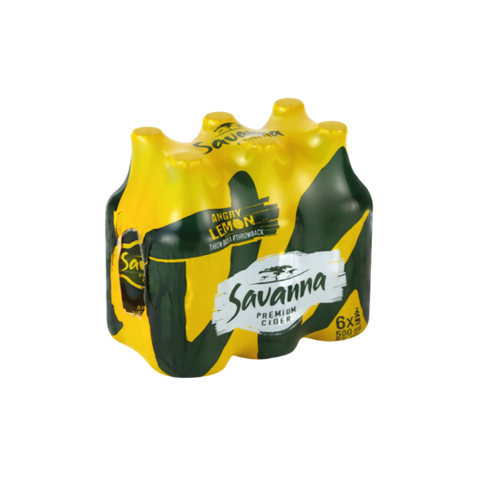 Savanna Angry Lemon 500ml Bottle - 6 Pack
